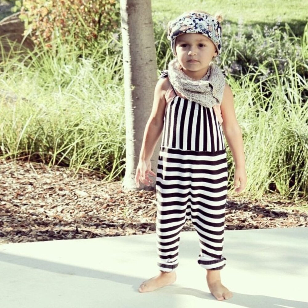 Duchess + Lion Striped Harem Romper